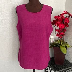 NWT Kasper Pink Sleeveless Unlined Blouse L